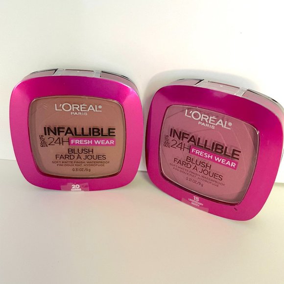 Two L'Oreal Paris Infallible Up to 24H Fresh Wear Blush Powders - Picture 1 of 1